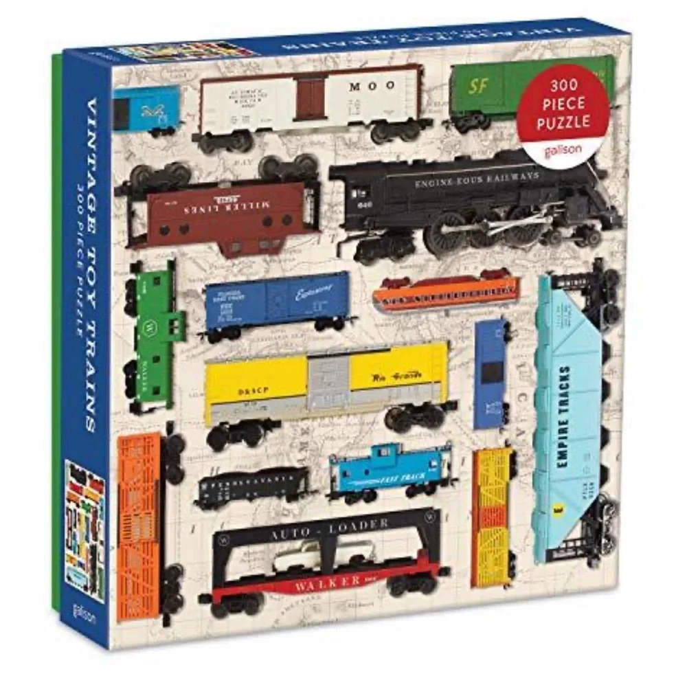 Galison Vintage Toy Trains Puzzle, 300 Pieces